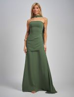 Vestido Longo Verde Oliva Grazi