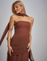 Vestido Longo Marrom Grazi