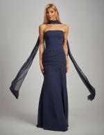 Vestido Longo Azul Marinho Grazi