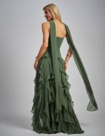 Vestido Longo Verde Oliva Georgia