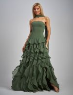 Vestido Longo Verde Oliva Georgia