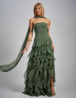 Vestido Longo Verde Oliva Georgia