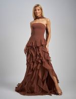 Vestido Longo Marrom Georgia