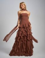 Vestido Longo Marrom Georgia