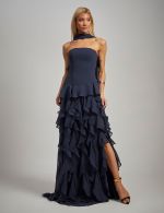 Vestido Longo Azul Marinho Georgia
