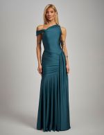 Vestido Longo Verde Petroleo Eliza