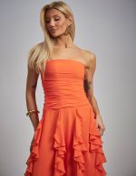 Vestido Longo Laranja Forte Laura
