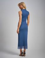 Vestido Longuete Azul em Tule Karen