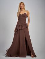 Vestido Longo Marrom Angelica