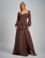 Vestido Longo Marrom Angelica