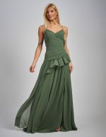Vestido Longo Verde Oliva Angelica