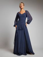 Vestido Longo Azul Marinho Angelica