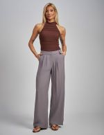 Body Marrom em Tule Carla