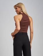 Body Marrom em Tule Carla