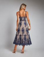 Vestido Midi Marinho Flor Luciana