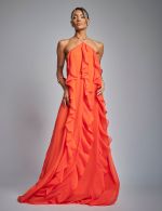 Vestido Longo Laranja Aperol Sarah