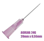 Agulha Uniqmed Unidade - 0.55X20 Longa - Roxa - 24G