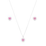 Brinco Rosa Fusion Borda Zircônia Baguete Prata 925
