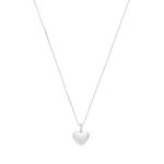 Colar e Pingente Coração Liso  P 1cm Prata 925