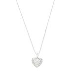 Colar e Pingente Coração Telado Estrela P 1.2cm Prata 925 