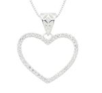 Pingente Coração Prata 925 Arco Cravejado 1.8cm