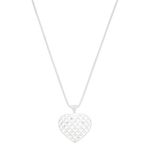 Pingente Coração Vazado Diamantado G 2.5cm Prata 925 
