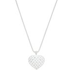 Pingente Coração Vazado Diamantado G 2.5cm Prata 925 