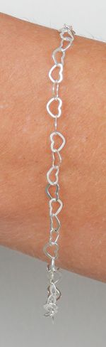 Pulseira Elos Coração Prata 925