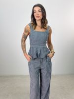 Blusa Thalita Chumbo Listrada