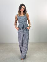Calça Thalita  Chumbo Listrada