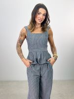 Calça Thalita  Chumbo Listrada