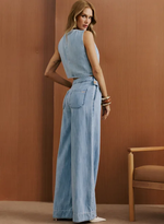 Colete Feminino Jeans Com Transpasse