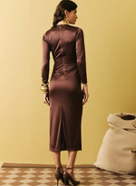 Vestido Feminino Super Midi Com Metal