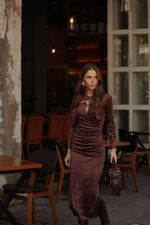 Vestido Feminino Super Midi Com Metal