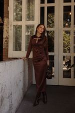 Vestido Feminino Super Midi Com Metal