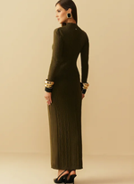 Vestido Feminino Hiper Midi Bicolor De Tricot 