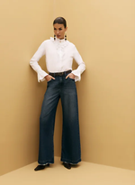  CALCA FEMININA KATE WIDE LEG COM BORDADO