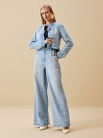 CALCA FEMININA WIDE LEG CLASSICA BOUCLE 