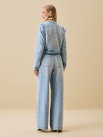 CALCA FEMININA WIDE LEG CLASSICA BOUCLE 