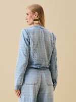 CASACO FEMININO CROPPED BOUCLE 