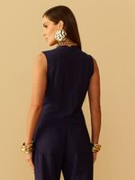 COLETE FEMININO COM DETALHES  DE VISCOSE 