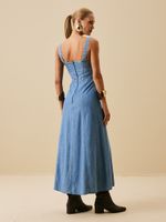 VESTIDO FEMININO EVASE JEANS