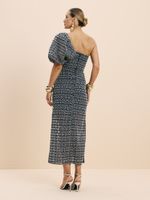 VESTIDO FEMININO HIPER MIDI AZUL MARINHO 