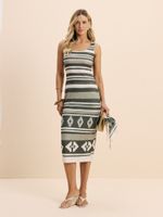 VESTIDO HIPER MIDI COM ESTAMPA 