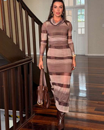 VESTIDO KARLA MARROM