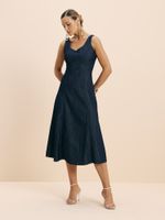 VESTIDO FEMININO SUPERMIDI COM ALCA LARGA