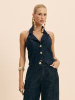 BLUSA FEMININA ALFAIATARIA FRENTE UNICA COM RECORTE 