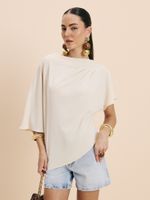 BLUSA FEMININA ASSIMETRICA COM VOLUME 