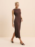 VESTIDO FEMININO HIPER MIDI COM TERMO COLANTE
