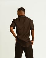 CAMISA LINHO SLIM MANGA CURTA PRETA